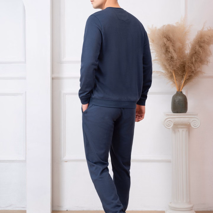 Bộ Nỉ Aligro Cổ Tròn Màu Navy Bn.11 - Aligro - Ảnh 3