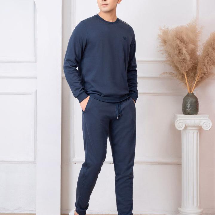 Bộ Nỉ Aligro Cổ Tròn Màu Navy Bn.11 - Aligro - Ảnh 4