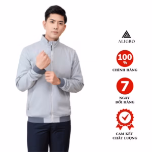 Áo Khoác Golf Nam 2 Lớp Aligro Màu Ghi Ak2G.3 - Aligro