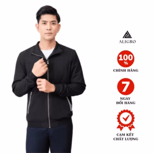 Áo Khoác Golf Nam 2 Lớp Aligro Màu Đen Ak2G.4 - Aligro