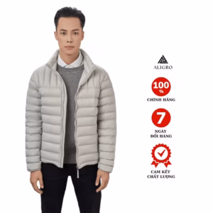 Áo Khoác Lông Vũ Beige Chất Liệu Cao Cấp Mềm Mịn Siêu Nhẹ Giữ Nhiệt Aligro Algalv.19 - Aligro