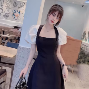 Đầm Váy Nữ Tiểu Thư Tafta Cổ Vuông Tay Phồng St708- Sam Store