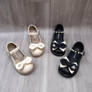 Giày Búp Bê Bé Gái Quai Ngang Đính Ngọc, Nơ Dẽ Thương( Size Từ 26-36)- Haanh
