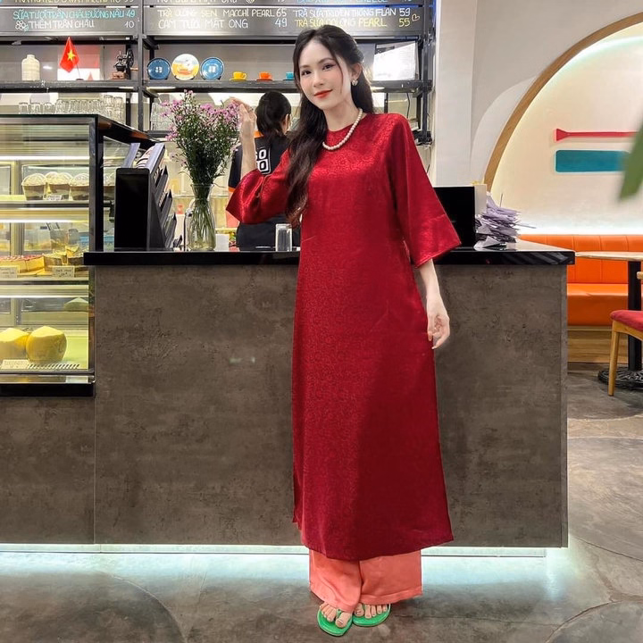 Set Bộ Áo Dài Cách Tân Gấm Kèm Quần Lụa St1258- Sam Store - Ảnh 2