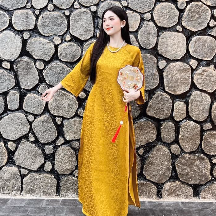 Set Bộ Áo Dài Cách Tân Gấm Kèm Quần Lụa St1258- Sam Store