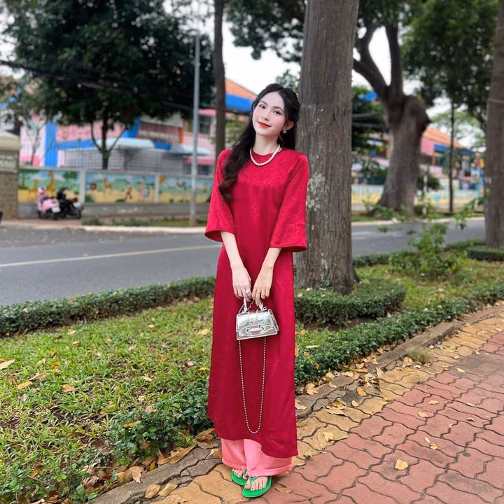 Set Bộ Áo Dài Cách Tân Gấm Kèm Quần Lụa St1258- Sam Store - Ảnh 7