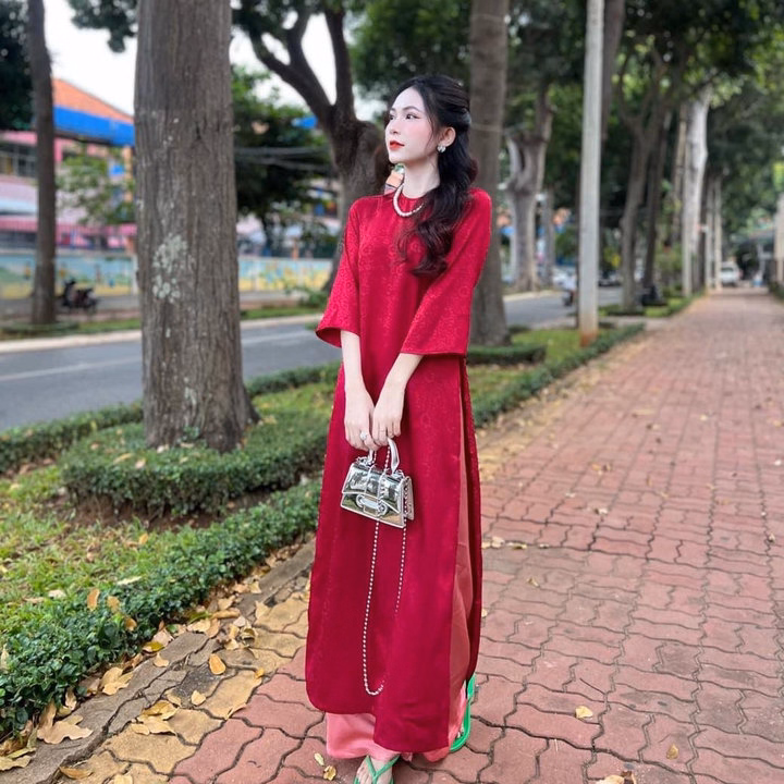 Set Bộ Áo Dài Cách Tân Gấm Kèm Quần Lụa St1258- Sam Store - Ảnh 8