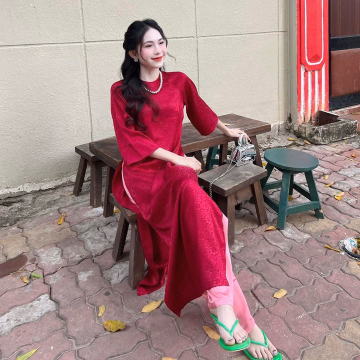 Set Bộ Áo Dài Cách Tân Gấm Kèm Quần Lụa St1258- Sam Store - Ảnh 10