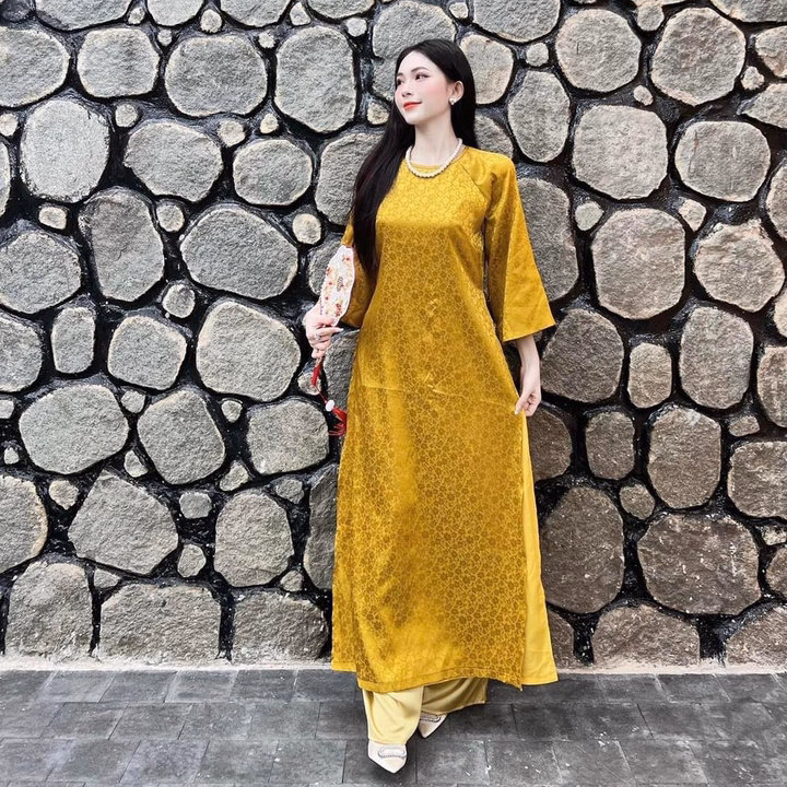 Set Bộ Áo Dài Cách Tân Gấm Kèm Quần Lụa St1258- Sam Store - Ảnh 6