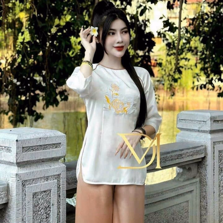 Set Đồ Lam Đi Chùa Thêu Sh1107- Sam Store