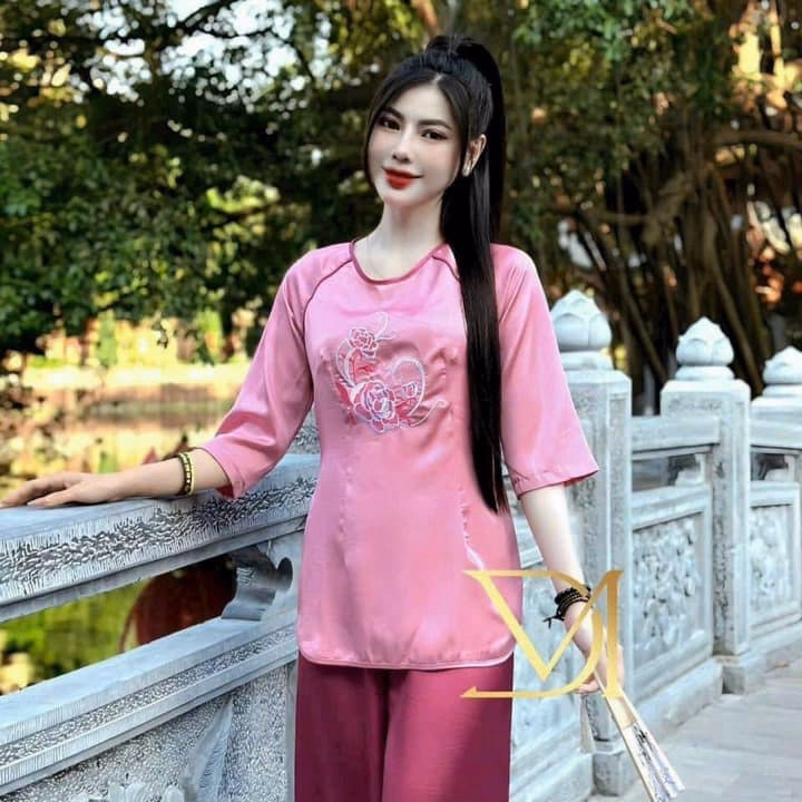 Set Đồ Lam Đi Chùa Thêu Sh1107- Sam Store - Ảnh 3