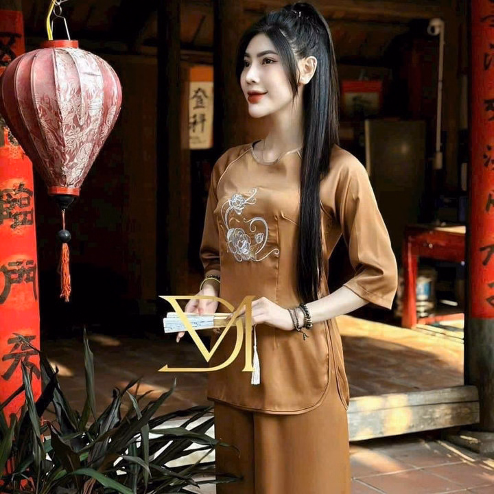 Set Đồ Lam Đi Chùa Thêu Sh1107- Sam Store - Ảnh 4