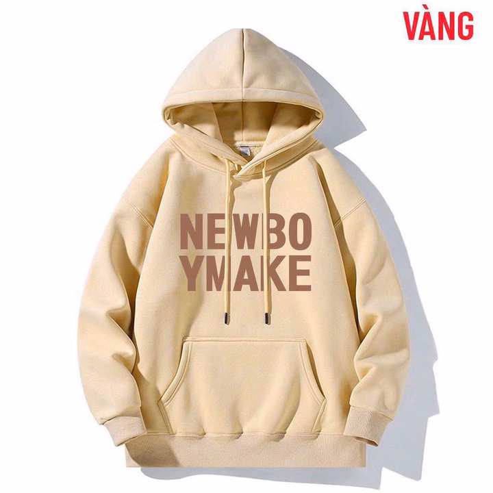 Áo Hoodie Nam Nữ Vải Nỉ Ngoại Dày Dặn In Chữ Newbo Ymake Form Rộng Unisex Tp77 - Golden Dream - Ảnh 4