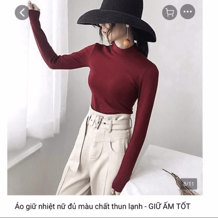 Áo Giữ Nhiệt Nữ Dài Tay Lót Nỉ Siêu Ấm Ctb599 - Bechip - Ảnh 9