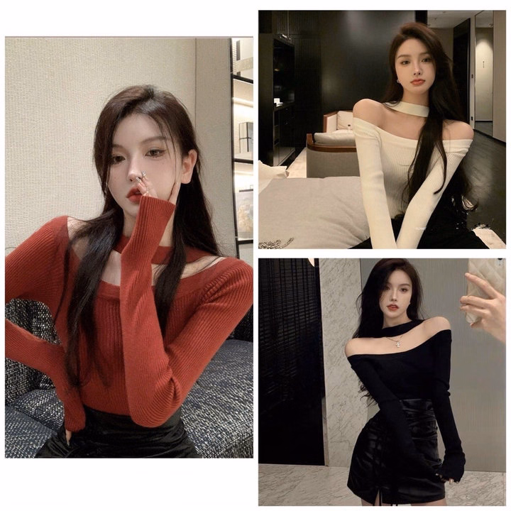 Sale Sốc 50% Áo Kiểu Quàng Cổ Thun Gân Xin - Lê Phương Boutique