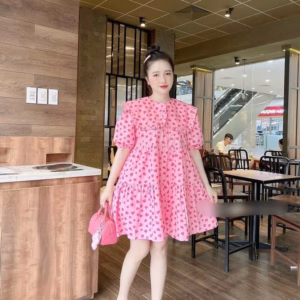 Đầm Babydoll Hồng Tim Đũi - Lê Phương Boutique