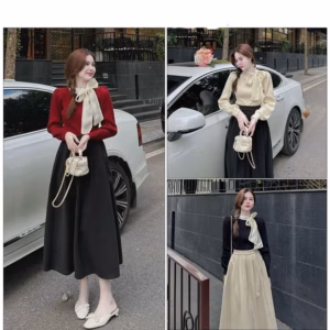 Áo Len Cổ Phối Dây Voan Buộc Nơ To Dịu Dàng Nữ Tính Dành Cho Bạn Nữ Slcxa244 - Chipxinhxk