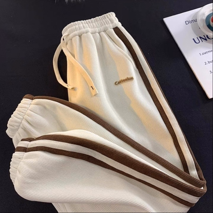 Quần Nhung Tăm Bo Gấu Phối Sọc Họa Tiết Chữ Phong Cách Ullzang Slcxq110 - Chipxinhxk - Ảnh 7