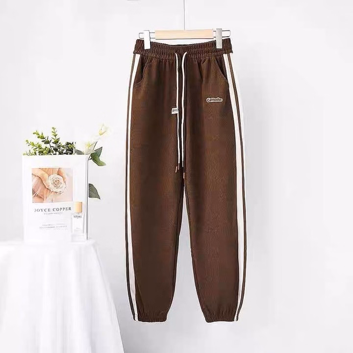 Quần Nhung Tăm Bo Gấu Phối Sọc Họa Tiết Chữ Phong Cách Ullzang Slcxq110 - Chipxinhxk - Ảnh 6