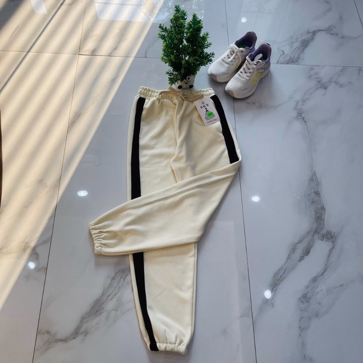 Quần Jogger Nhung Trơn Phối Sọc Màu Phong Cách Vintage Dành Cho Bạn Nữ - Chipxinhxk - Ảnh 9
