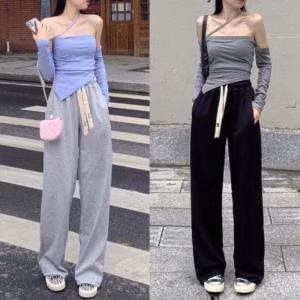 Quần Ống Rộng Chất Liệu Nhung Tăm Dày Dặn, Phong Cách Hàn Quốc - Diepchi Fashion