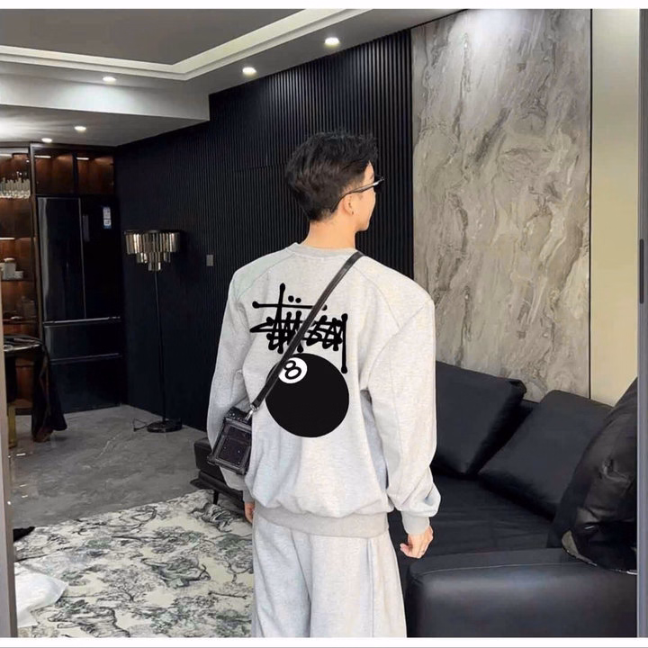 Áo Sweater Nam Nữ Unisex Stussy 08 Form Rộng Nỉ Bông Dáng Oversize - Ausa House - Ảnh 6