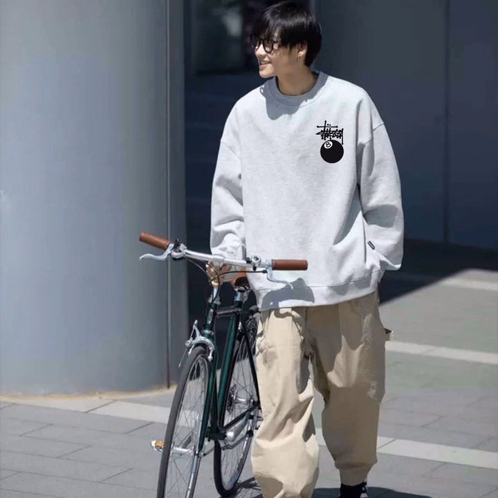 Áo Sweater Nam Nữ Unisex Stussy 08 Form Rộng Nỉ Bông Dáng Oversize - Ausa House - Ảnh 2