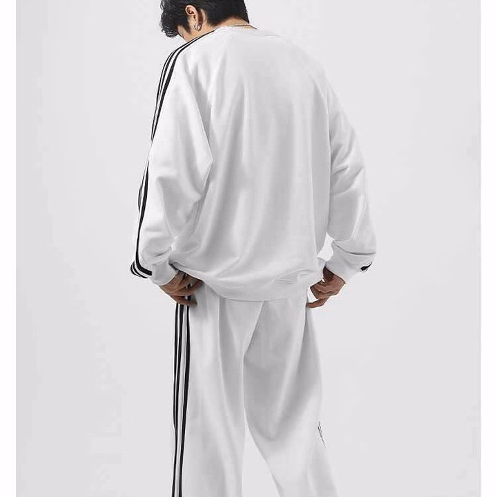 Set Đồ Nam Nữ Unisex 2 Món Áo Sweater & Quần Baggy 3 Sọc Thun Tổ Ong - Ausa House - Ảnh 6