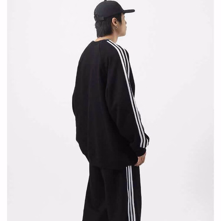 Set Đồ Nam Nữ Unisex 2 Món Áo Sweater & Quần Baggy 3 Sọc Thun Tổ Ong - Ausa House - Ảnh 4