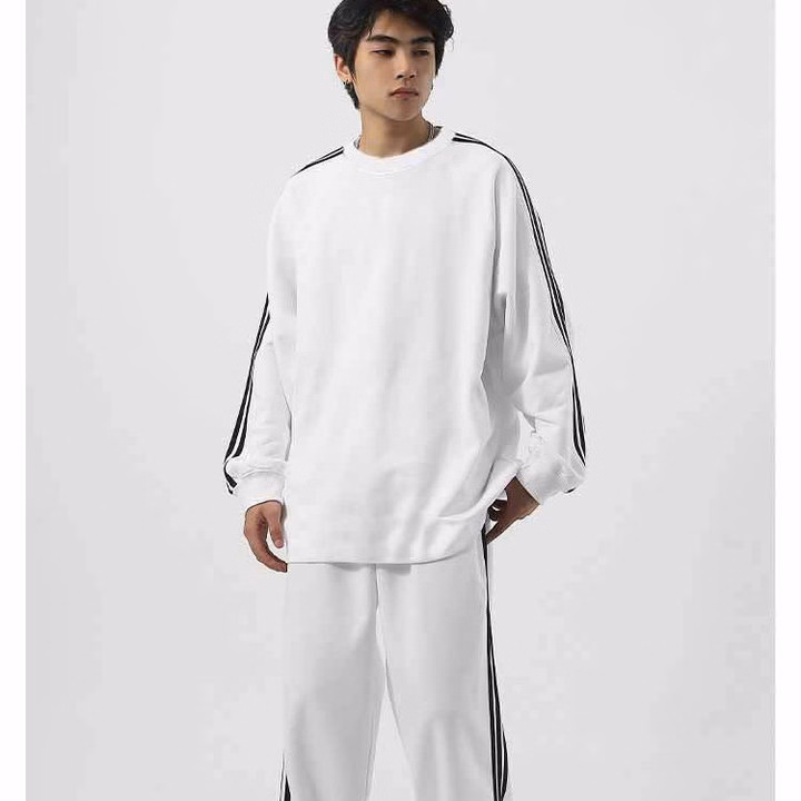 Set Đồ Nam Nữ Unisex 2 Món Áo Sweater & Quần Baggy 3 Sọc Thun Tổ Ong - Ausa House - Ảnh 15