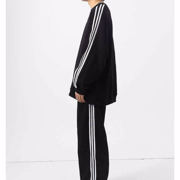 Set Đồ Nam Nữ Unisex 2 Món Áo Sweater & Quần Baggy 3 Sọc Thun Tổ Ong - Ausa House - Ảnh 18