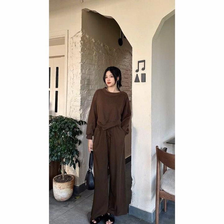 Set Đồ Nữ Áo Vạt Nhọn Kèm Quần Ống Suông Thun Nỉ Tăm - Ausa House - Ảnh 20