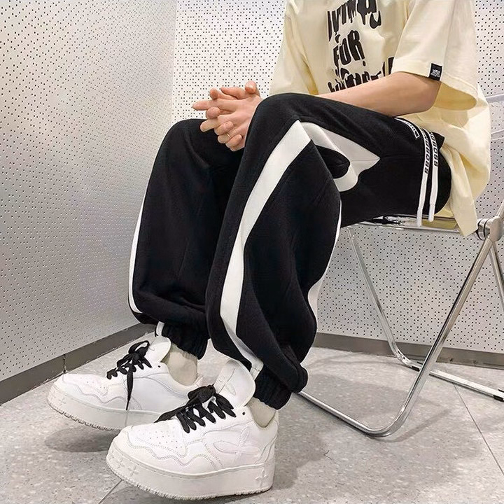 Quần Dài Nam Jogger Thun Nỉ Sọc Bo Túm Gấu - Ausa House - Ảnh 5