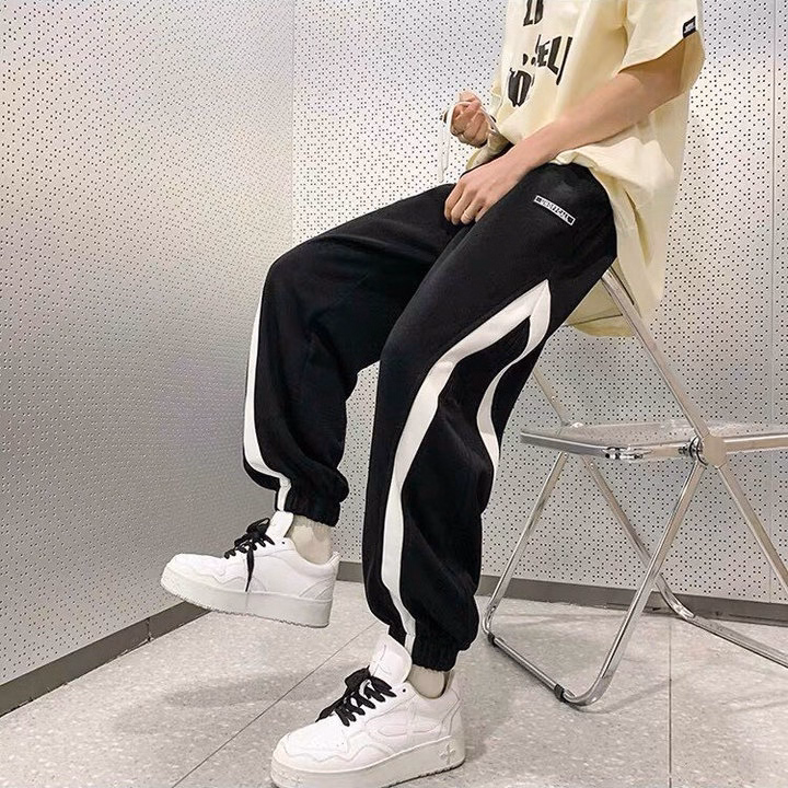 Quần Dài Nam Jogger Thun Nỉ Sọc Bo Túm Gấu - Ausa House - Ảnh 13