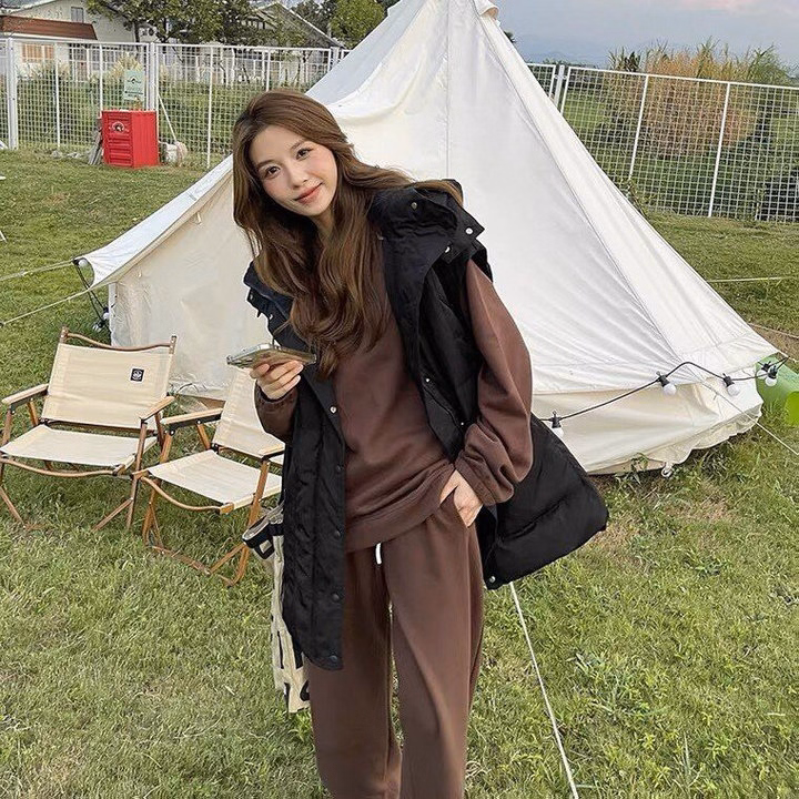 Set Đồ Nữ Thun Nỉ Tăm Áo Dài Tay Phối Quần Dài Suông - Ausa House - Ảnh 16