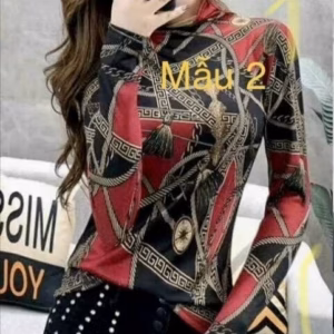 Áo Giữ Nhiệt Cổ Cao Họa Tiết