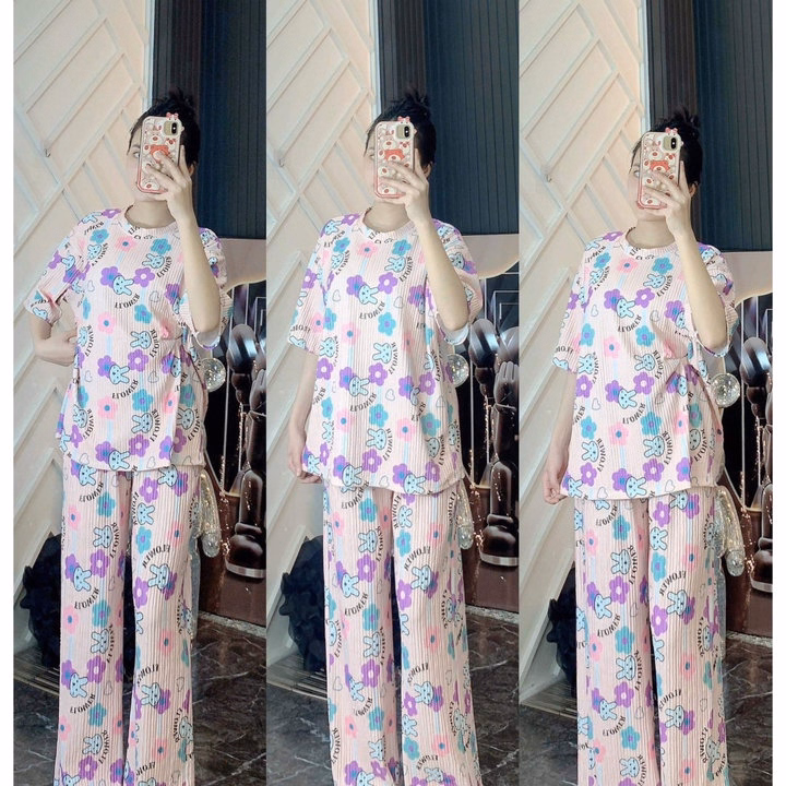 Set Bộ Thun Xốp Dài Ống Rộng Họa Tiết Thỏ Dễ Thương Gk - Be Yourself - Ảnh 4