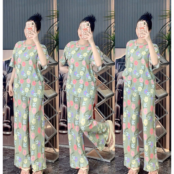 Set Bộ Thun Xốp Dài Ống Rộng Họa Tiết Thỏ Dễ Thương Gk - Be Yourself