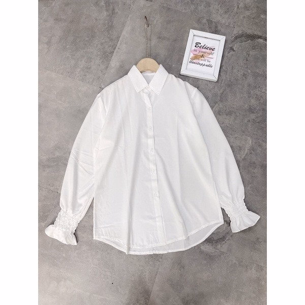 Áo Sơ Mi Trắng Cổ Đức Tay Bo Chun Nhẹ Nhàng Dành Cho Bạn Nữ Slcxa07 - Chipxinhxk - Ảnh 6