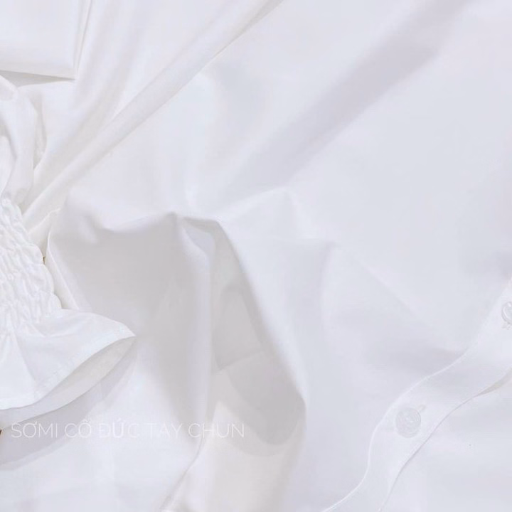 Áo Sơ Mi Trắng Cổ Đức Tay Bo Chun Nhẹ Nhàng Dành Cho Bạn Nữ Slcxa07 - Chipxinhxk - Ảnh 8