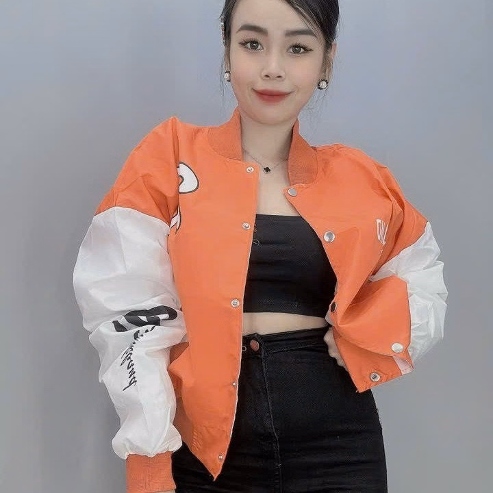 Áo Khoác Dù Bomber Nữ 2 Lớp In Chữ Cá Tính Thời Trang - Htm Fashion - Ảnh 5