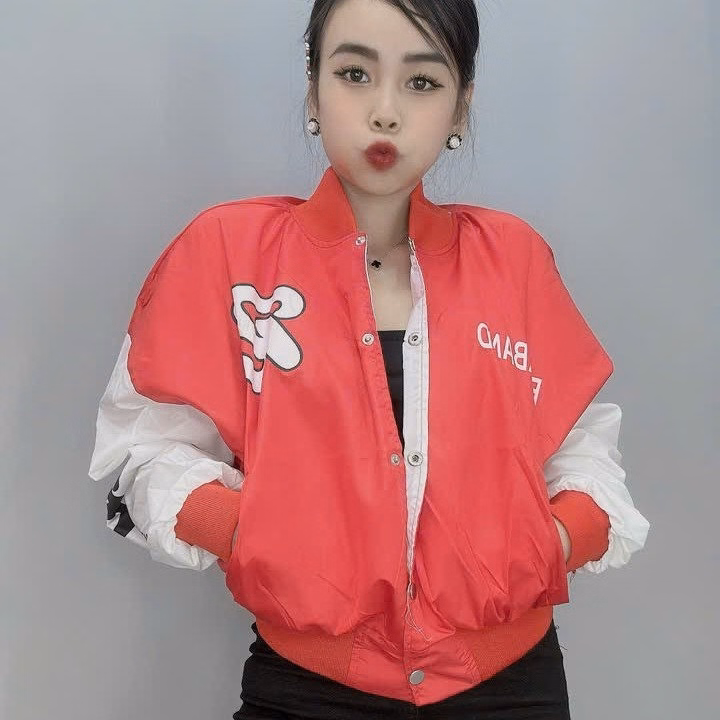 Áo Khoác Dù Bomber Nữ 2 Lớp In Chữ Cá Tính Thời Trang - Htm Fashion - Ảnh 2