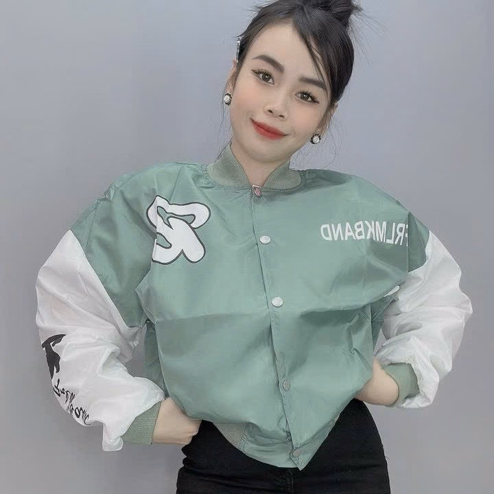 Áo Khoác Dù Bomber Nữ 2 Lớp In Chữ Cá Tính Thời Trang - Htm Fashion - Ảnh 4