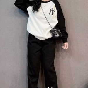 Bộ Đồ Thun Nữ Cotton Co Dãn In Chữ Ny Siêu Chất - Htm Fashion