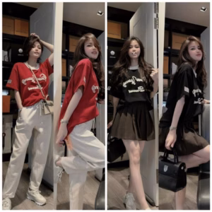 Áo Phông Cộc Tay Cổ Bo Họa Tiết Chữ Forever Young Cực Xinh Dành Cho Bạn Nữ Slcxa256 - Chipxinhxk