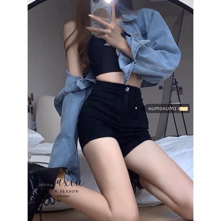Quần Short Umi Cạp Cao Phối Khuy Giữa Tôn Dáng Dành Cho Bạn Nữ - Chipxinhxk - Ảnh 3