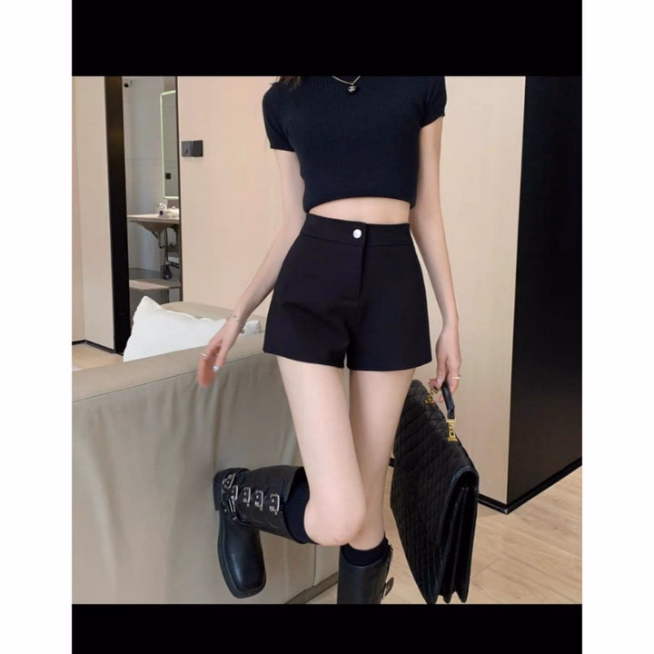 Quần Short Umi Cạp Cao Phối Khuy Giữa Tôn Dáng Dành Cho Bạn Nữ - Chipxinhxk - Ảnh 4