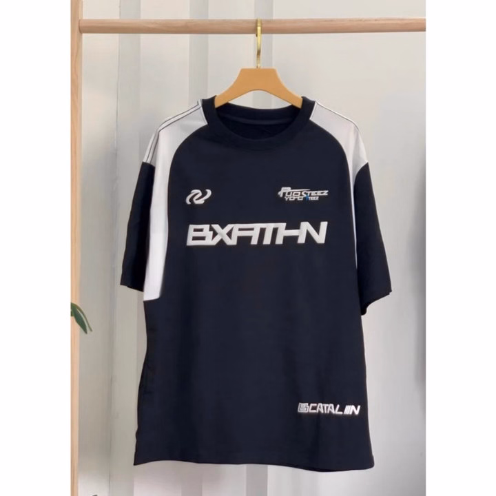 Áo Thun Local Brand Form Rộng Tay Lỡ Unisex Chất Cá Sấu -- In Chữ Bxathn Phối Màu - Ảnh 3