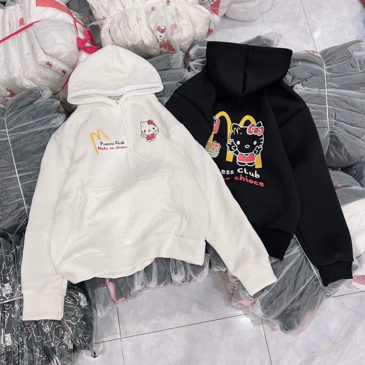 Áo Hoodie In Hình Mèo Hello Kitty Siêu Xinh Chất Vải Nỉ Dày Dặn Tp72 - Golden Dream - Ảnh 2