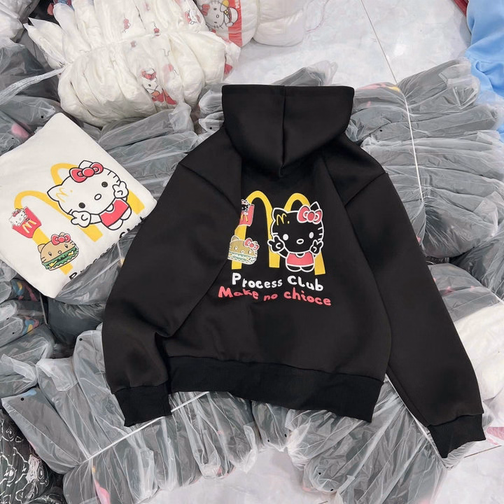 Áo Hoodie In Hình Mèo Hello Kitty Siêu Xinh Chất Vải Nỉ Dày Dặn Tp72 - Golden Dream - Ảnh 3